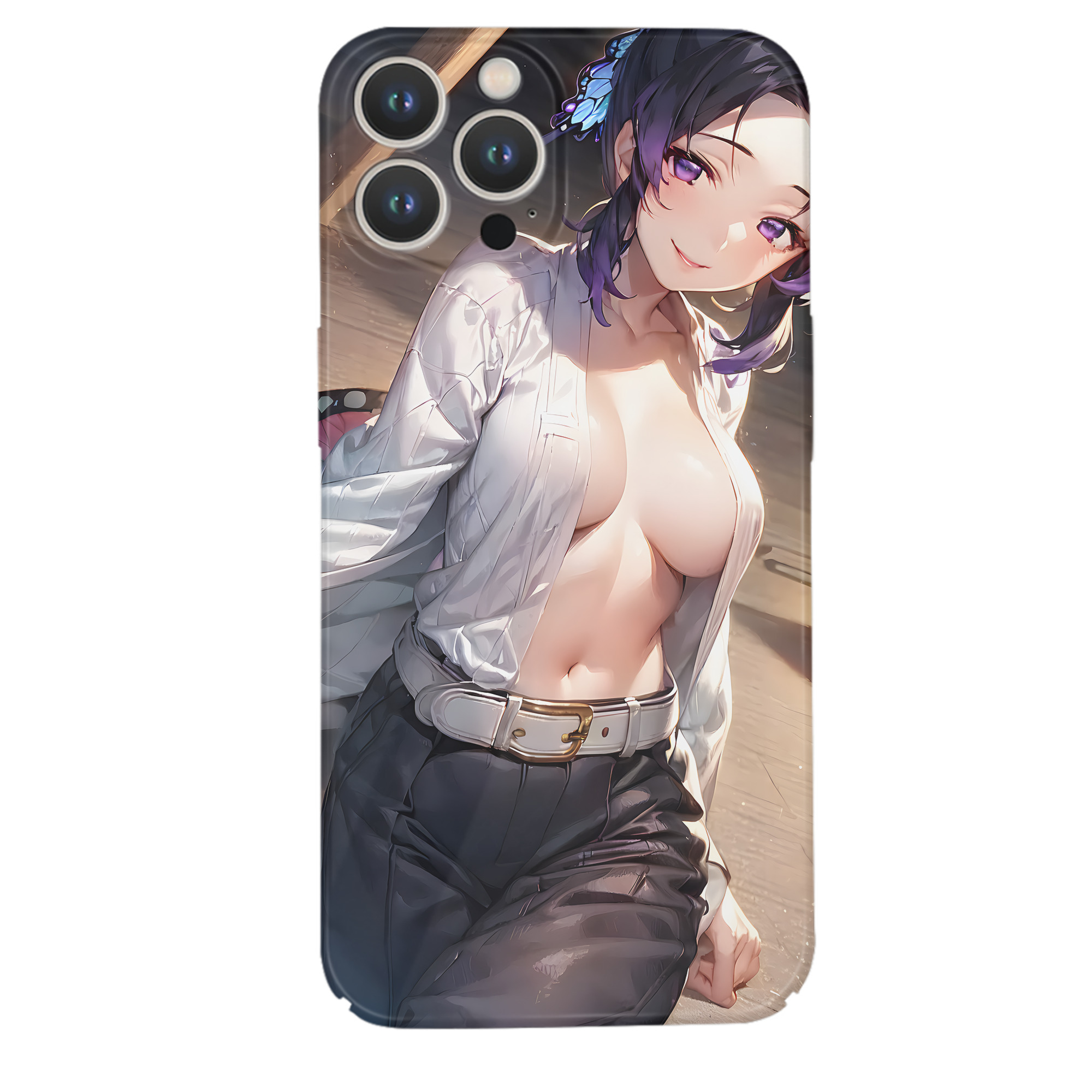（画像用） 鬼滅の刃（きめつのやいば）蟲柱-胡蝶 しのぶ／こちょう しのぶ Kochou Shinobu 【iPhone 14シリーズ対応】ハードケース